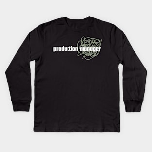 Front and Back Print: Production Manger, work life daily edition Kids Long Sleeve T-Shirt